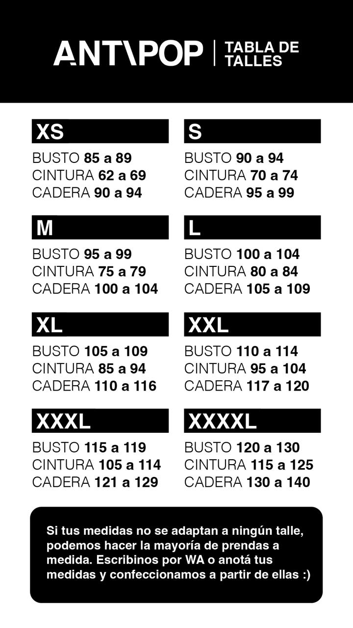 TABLA DE TALLES